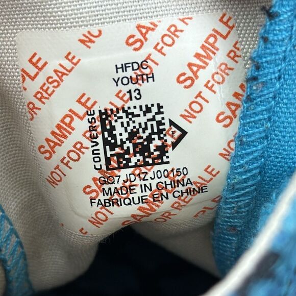 Converse CT All-Star x Dr Woo Little Girl Sz 13 Hi Top Blue Floral Sneakers - Picture 6 of 12